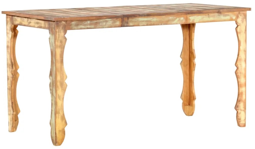 Mesa de jantar 140x70x76 cm madeira recuperada maciça