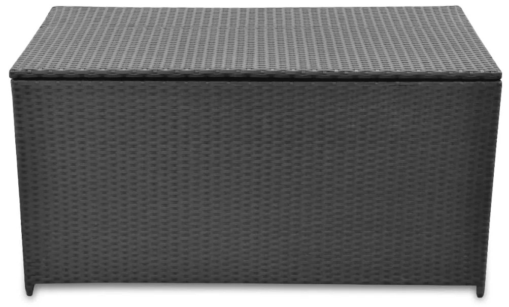 Caixa de arrumação para jardim 120x50x60 cm vime PE preto