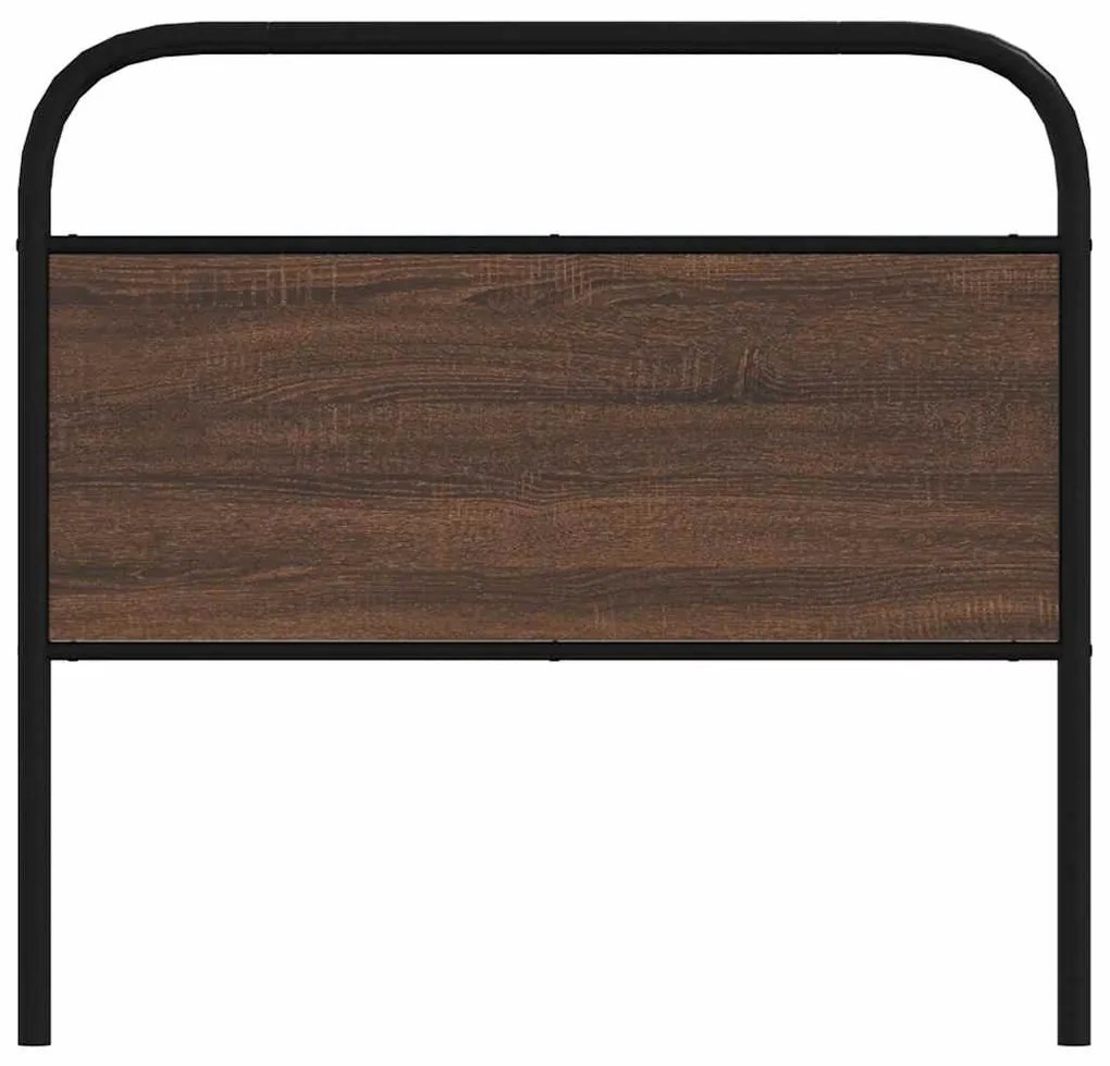 Cabeceira de cama 100cm derivados madeira/aço carvalho castanho
