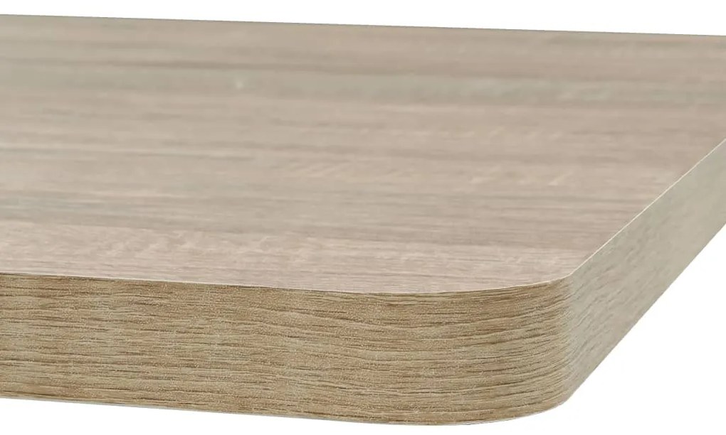 Mesa bistrô em MDF e aço quadrada 80x80x75 cm cor de carvalho