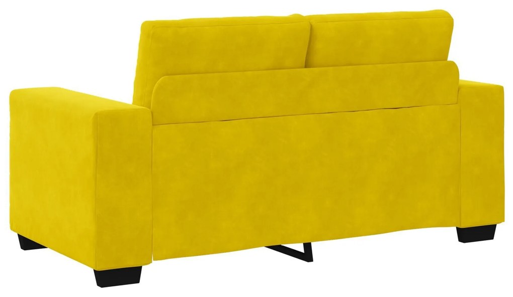 Sofá Loveseat vidaXL Amarelo 120 cm em Veludo