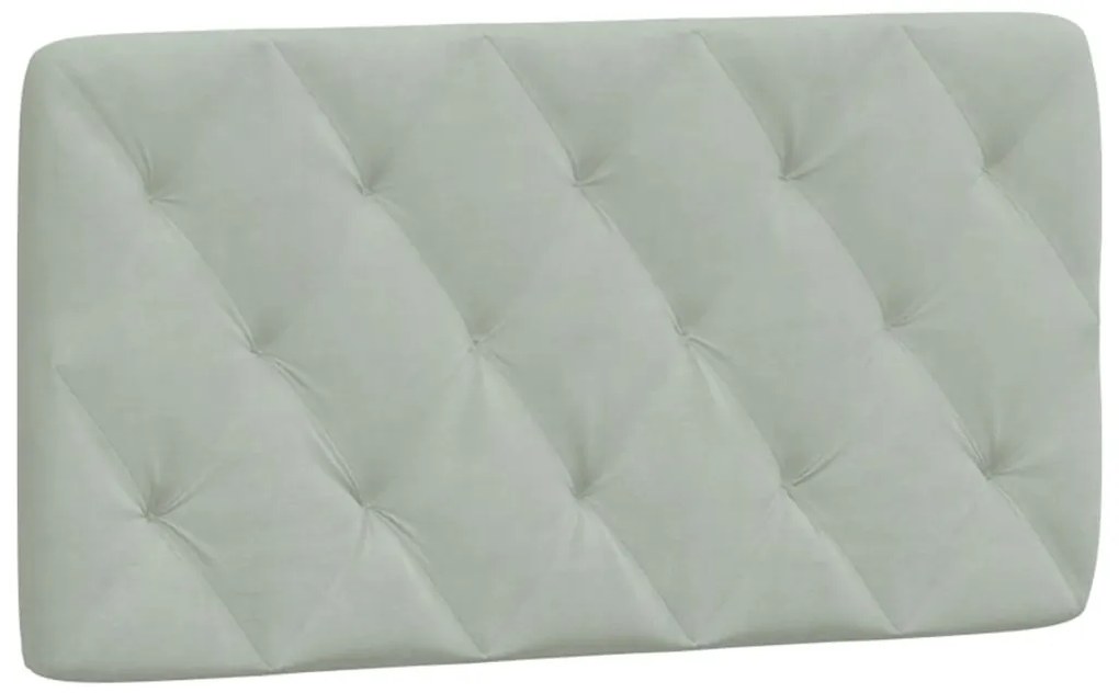 Cama com colchão 100x200 cm veludo cinzento-claro