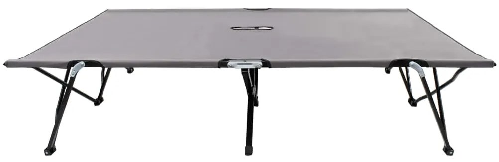 Espreguiçadeira/cama dobrável para 2 pessoas aço cinzento