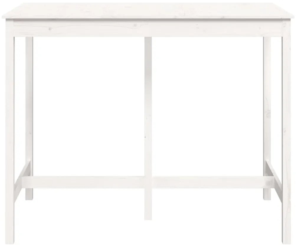 Mesa de bar 140x80x110 cm madeira de pinho maciça branco