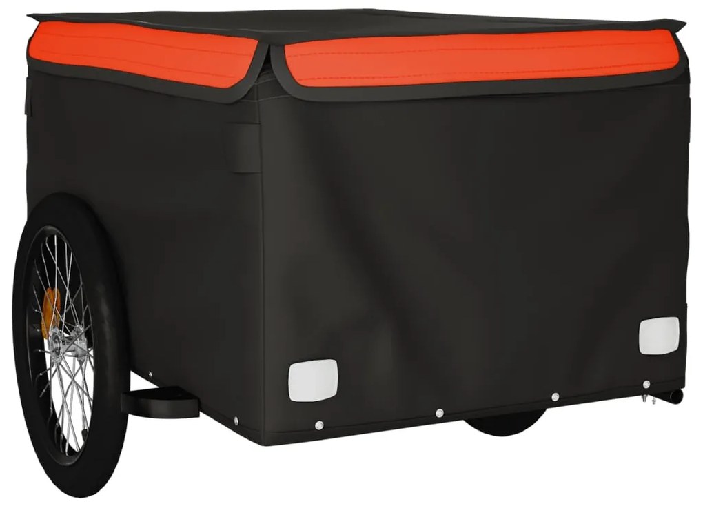 Reboque para bicicleta 45 kg ferro preto e laranja