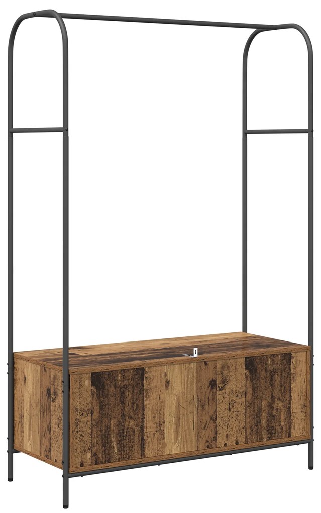 Cabide com Prateleiras Madeira Antiga 100x44x160 cm