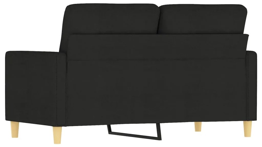 Sofá de 2 lugares tecido 120 cm preto