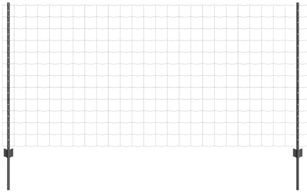 vidaXL Cerca e Poste Cinzeto 1,2 x 25 m Aço
