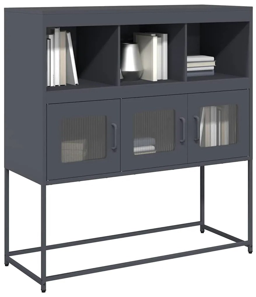 Aparador 100,5x39x107 cm aço laminado a frio antracite