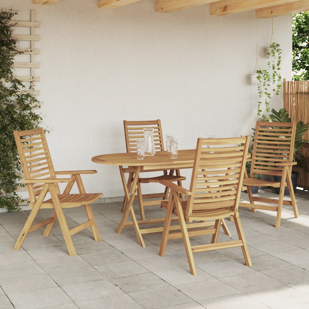 Conjunto de Jantar para Jardim vidaXL com 5 Peças Dobrável de Madeira
