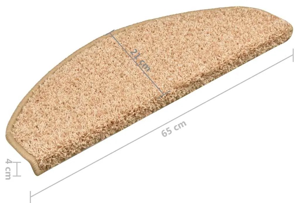 Tapete/carpete para degraus 15 pcs 65x21x4 cm dourado