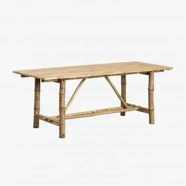 Mesa De Jardim Retangular Em Bambu Senia 200 X 80 Cm - Sklum