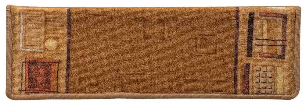 Tapetes de escada autoadesivos 15 pcs 65x21x4 cm bege