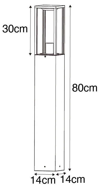 Candeeiro industrial de pé para exterior castanho ferrugem 80 cm IP44 - Charlois Industrial