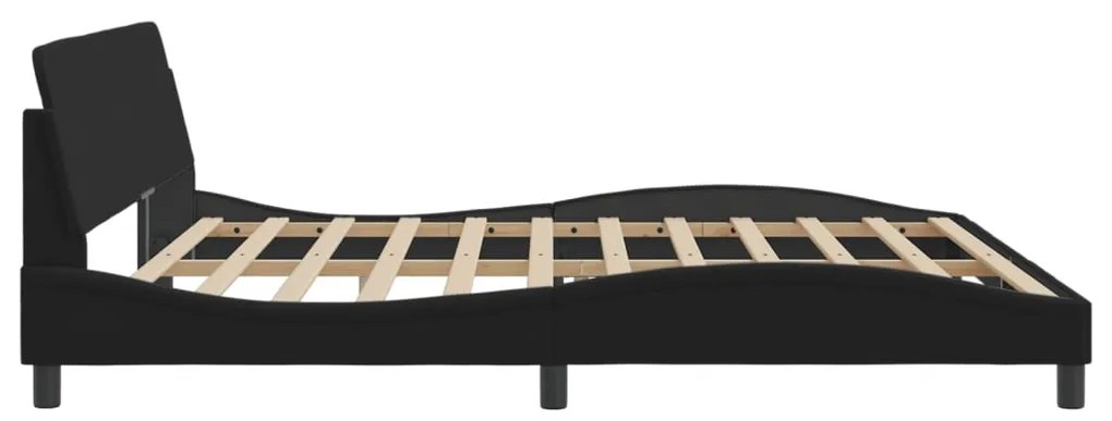 Estrutura de cama sem colchão 200x200 cm tecido preto