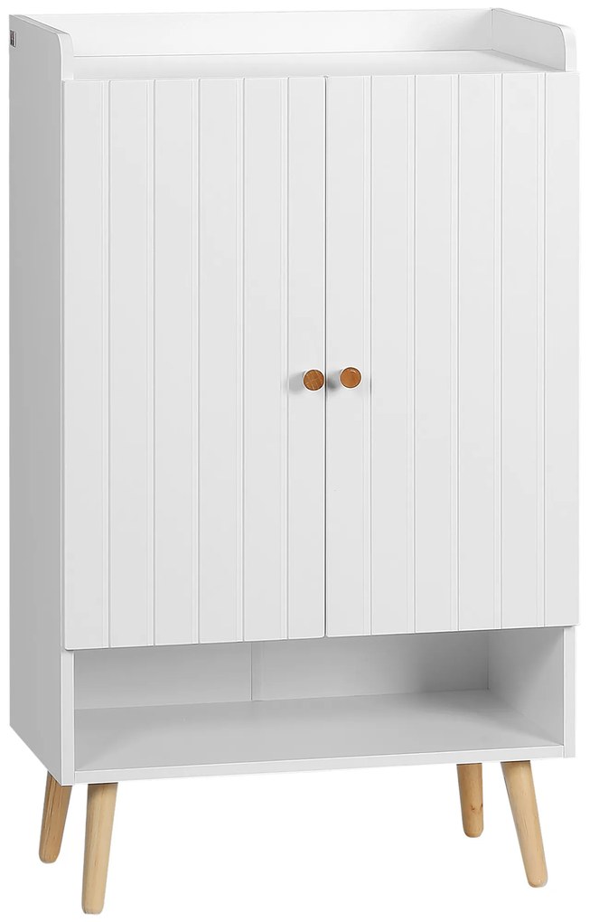 HOMCOM Sapateira com Prateleira Aberta e Prateleiras Ajustáveis para 15 Pares de Sapatos para Corredor Entrada 60x33x100cm Branco | Aosom Portugal