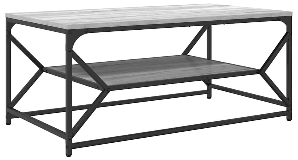 Mesa de Café vidaXL com Prateleira Cinza Sonoma 90x50x40 cm em Madeira