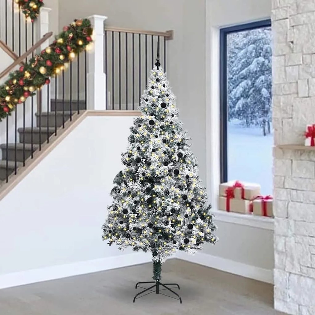 vidaXL Árvore de Natal Artificial Branco 240 cm PVC, Aço e Plástico
