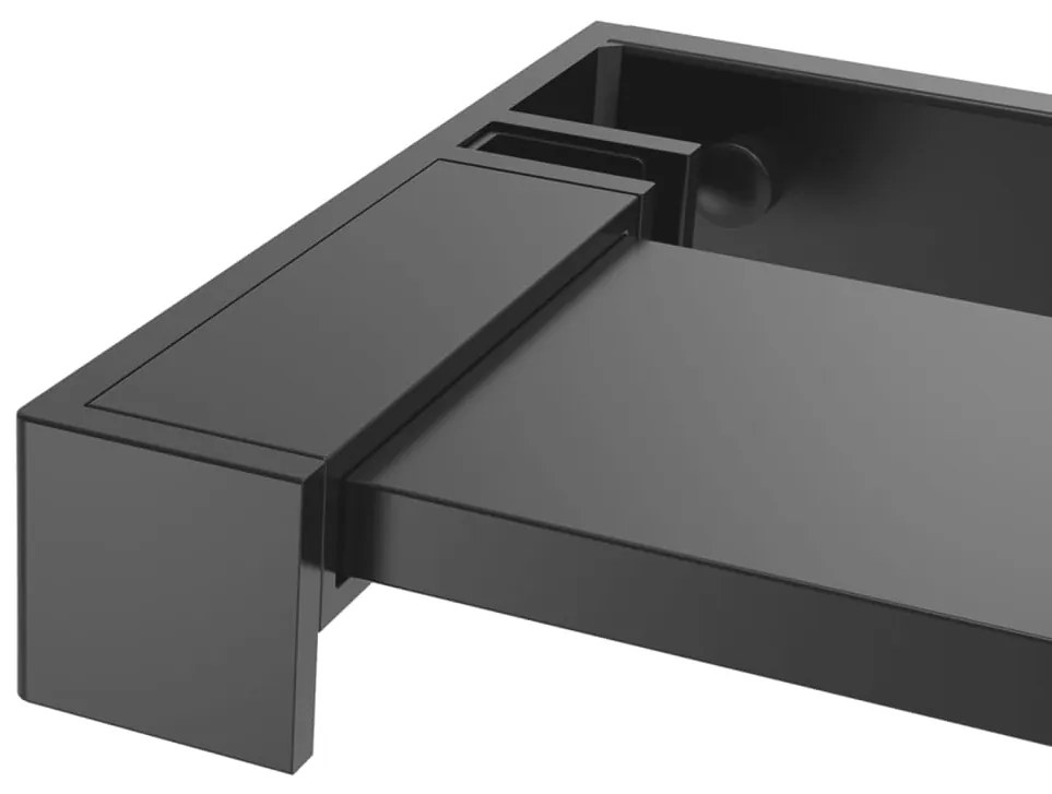 Prateleira duche p/ divisória chuveiro 118 cm alumínio preto