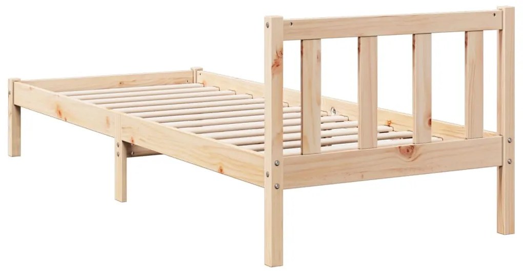 Cama extra longa sem colchão 80x210 cm madeira de pinho maciça