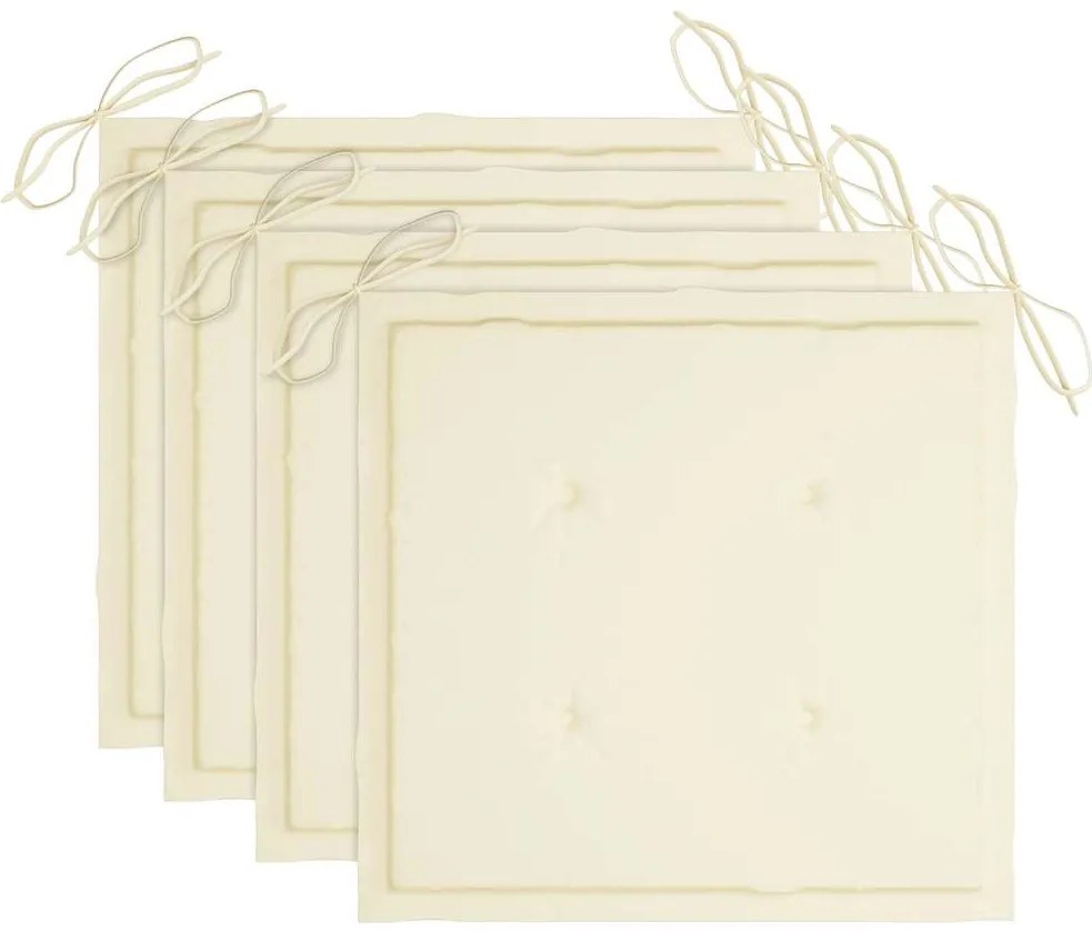 Cadeiras de jardim dobráveis c/ almofadões 4 pcs acácia maciça