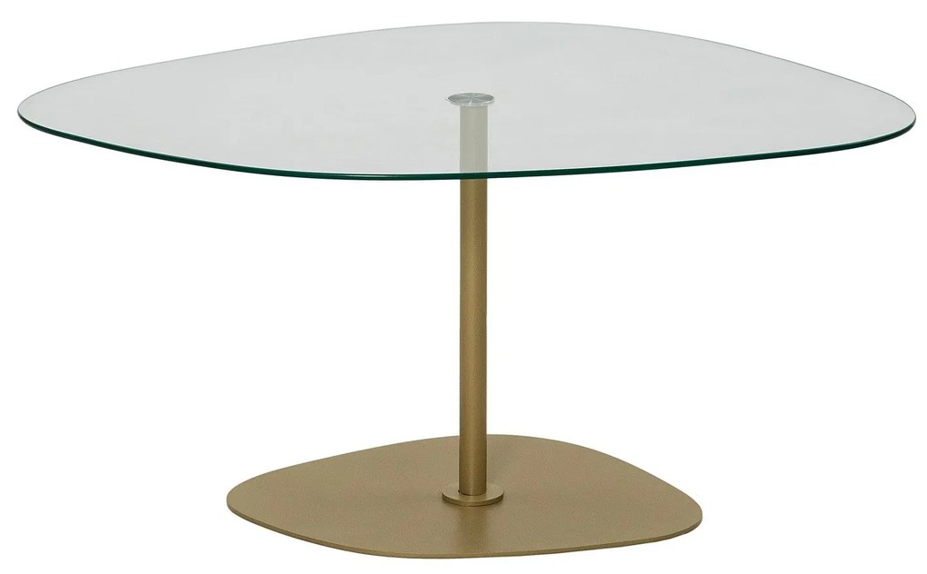 Mesa de Café Soho - Transparente e Dourada - 85 cm x 40 cm x 67 cm