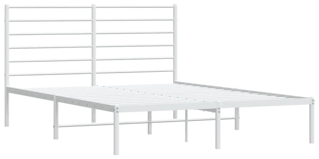 Estrutura de Cama com Cabeceira Lordy em Metal Branco - 120x190 cm - D