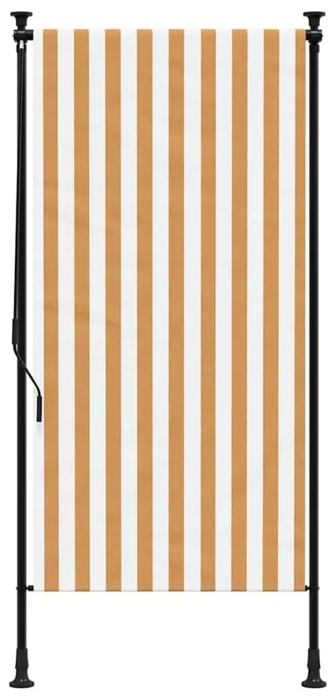 Estore de rolo exterior 120x270 cm tecido/aço laranja e branco