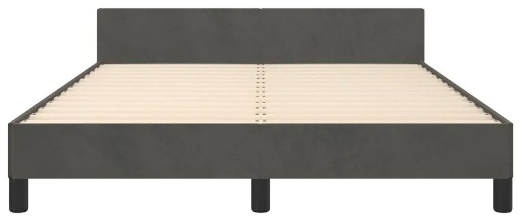 Estrutura de cama sem colchão 140x190 cm veludo cinzento-escuro