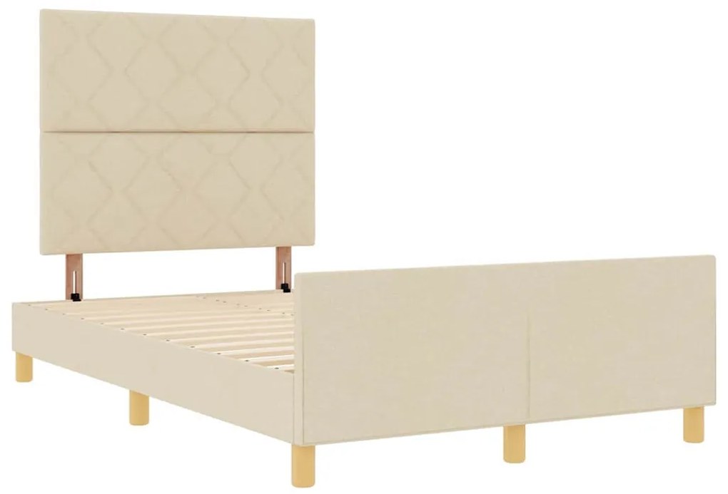 Cama vidaXL Creme 120x200 cm em Tecido