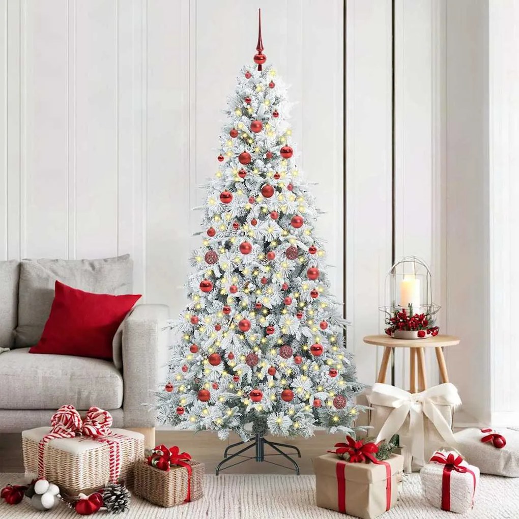 vidaXL Árvore de Natal Articulada Artificial Branco 180 cm PE e PVC