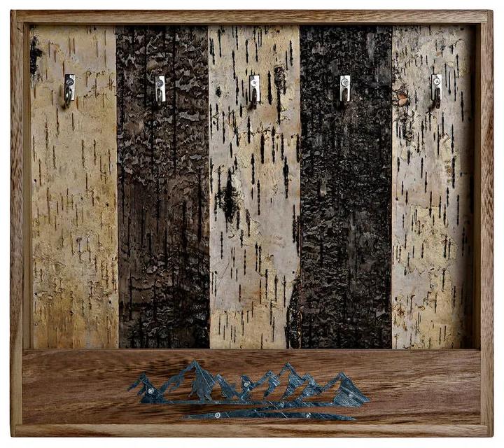 Armário para chaves DKD Home Decor Castanho Madeira (33 x 6 x 29.5 cm)