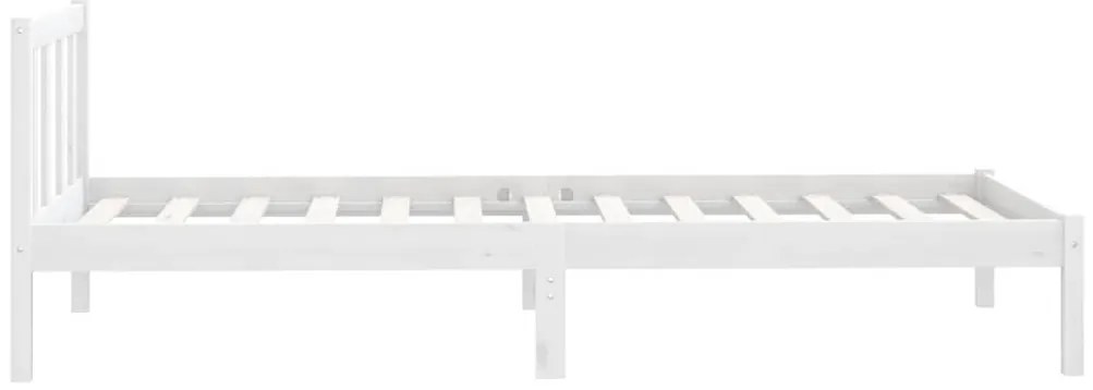Estrutura de cama pequena solteiro 75x190cm pinho maciço branco