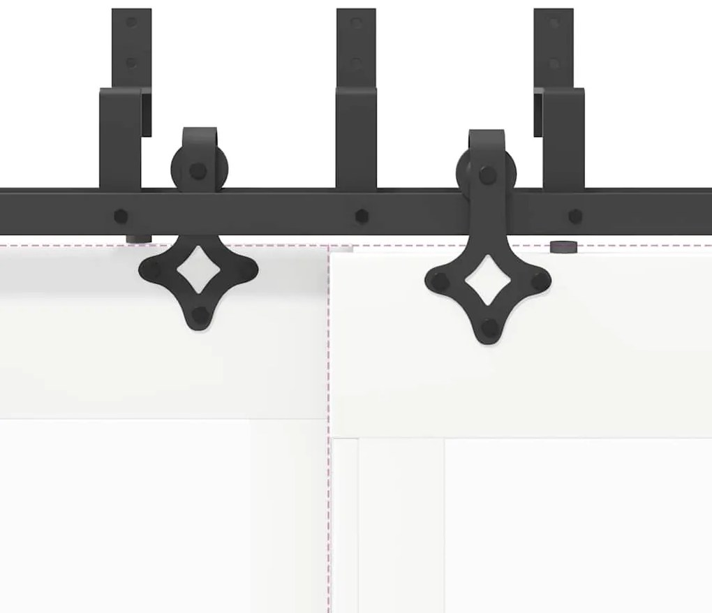 Kit de ferragens para porta deslizante 427 cm aço preto