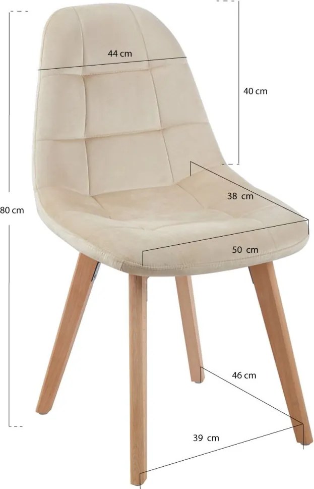 Pack 4 Cadeiras Kelen Veludo - Beige