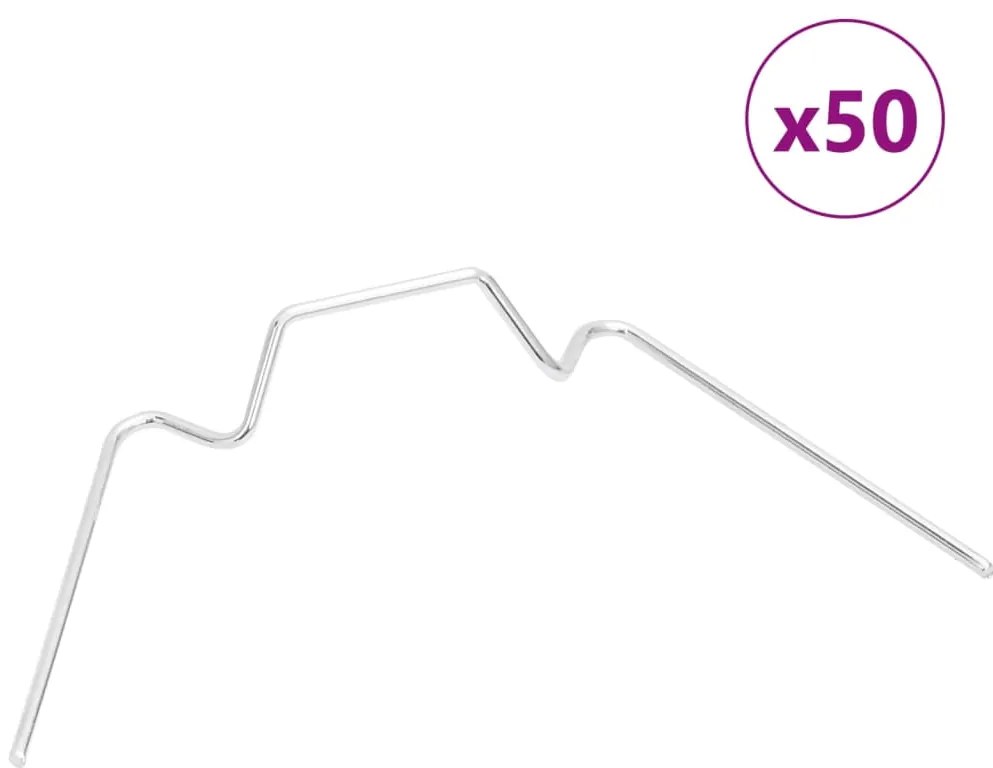 vidaXL Clipes para estufa 50 pcs tipo W aço galvanizado
