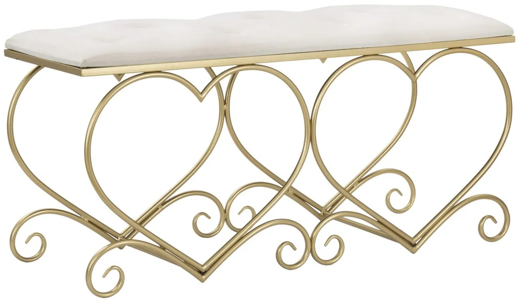 BANCO CORAÇÃO CREME 105X37,5X51,5 CM
