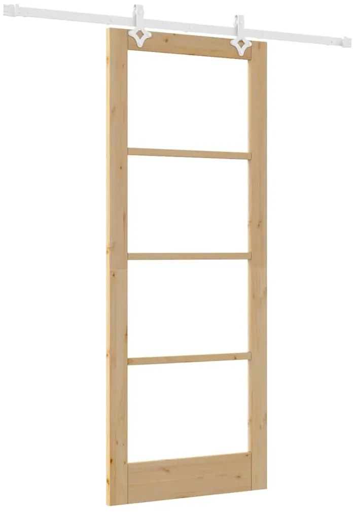 Porta Deslizante vidaXL com Conjunto de Hardware 83x211 cm Madeira Mac