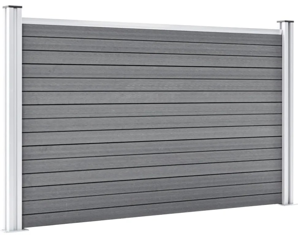 Painel de vedação para jardim 699x106 cm WPC cinzento