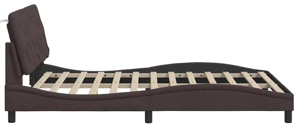 Estrutura de cama com LED sem colchão 120x200 cm tecido