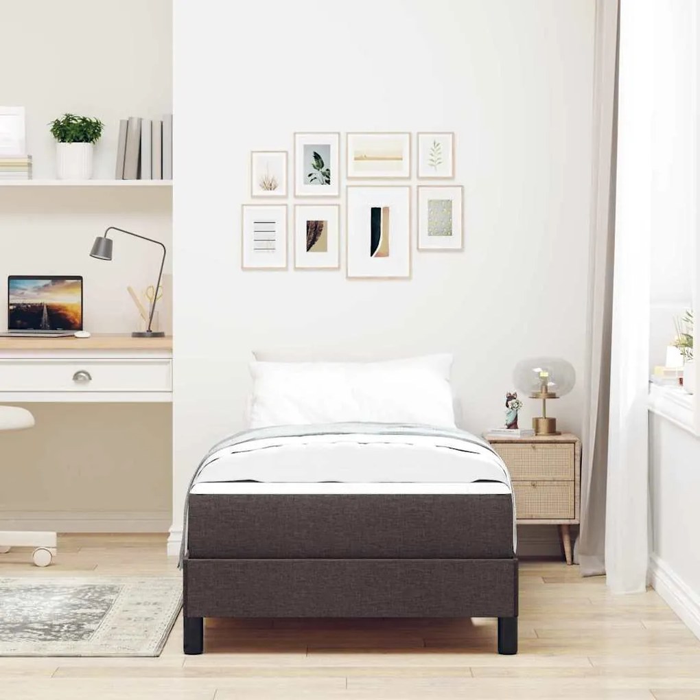 Cama Box Outros Castanho escuro 90 x 190 cm tecido