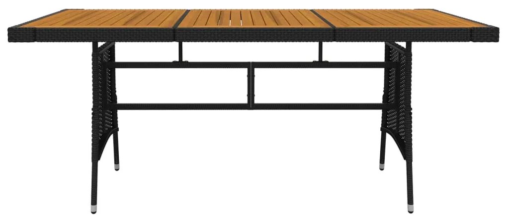 7 pcs Conjunto de jantar p/ exterior vime PE preto