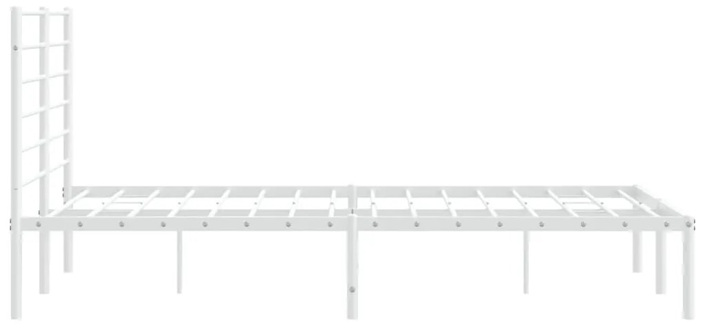 Estrutura de cama com cabeceira 160x200 cm metal branco