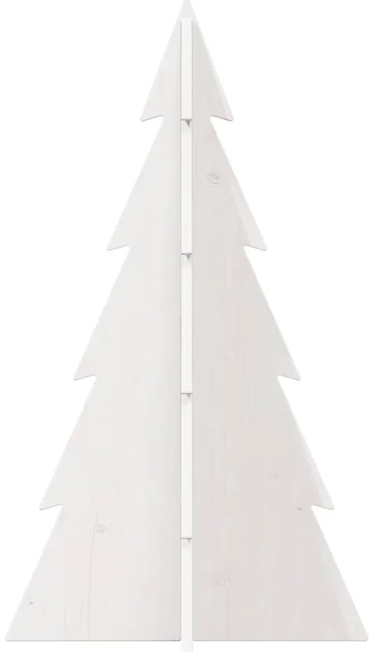 Árvore Natal decorativa 80 cm madeira de pinho maciça branco