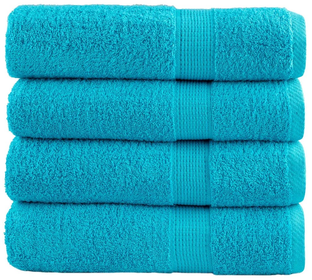 Toalhas de banho premium SOLUND 4pcs 70x140cm 600 gsm turquesa