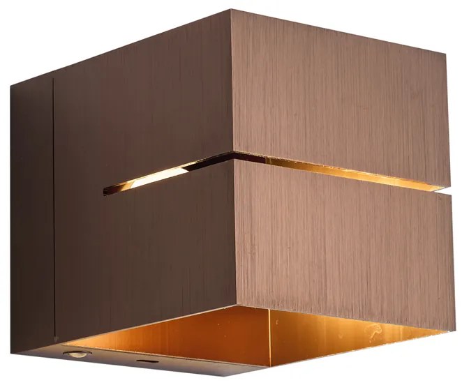 Candeeiro de Parede Moderno Bronze Escuro Incl. LED e Dimmer de Toque Recarregável - Joris Groove
