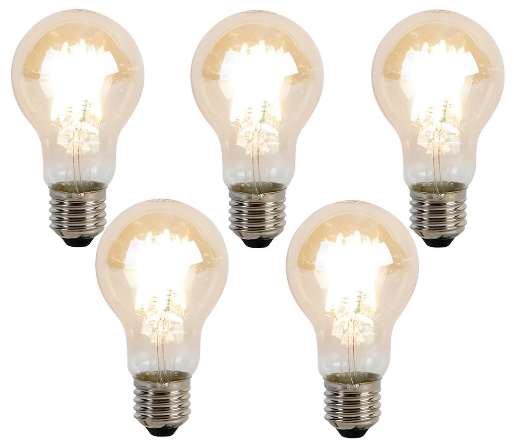 Conjunto de 5 Lâmpadas LED Dimáveis Kelvin E27 A60 Goldline 8W 806lm 2000-2700K