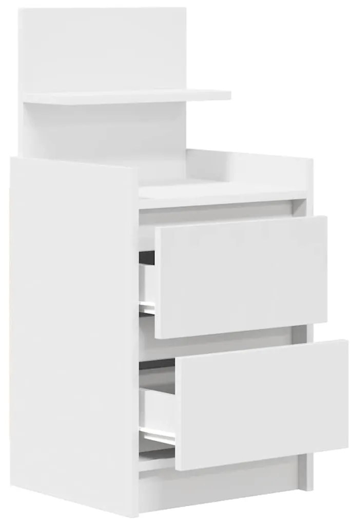Mesa de cabeceira com 2 gavetas 38x34x80 cm branco