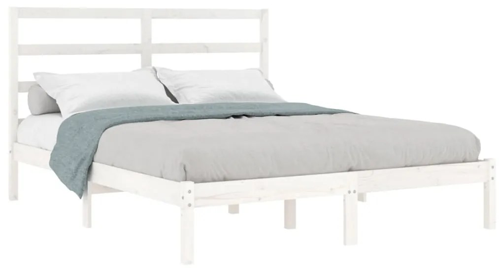 Estrutura de cama 120x200 cm pinho maciço branco