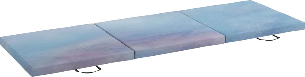 Tapete de Ginástica Dobrável com Espessura de 5 cm Tapete de Exercício 180x60x5 cm com Alças de Transporte Azul Degradê